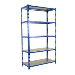 SimonRack Etagère métallique sans vis Simonclick 5 plateaux de 200 kgs par plateau couleur BLEU/GALVA 2000x1100x500 mm (haut x largeur x profondeur)_0