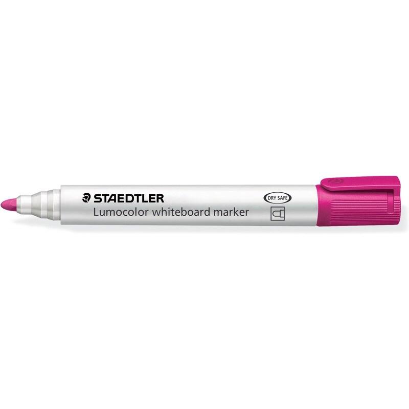 Staedtler lumocolor 351 rotulador para pizarra - punta redonda - trazo 2mm - capuchon con clip - color rosa - 4007817074299_0