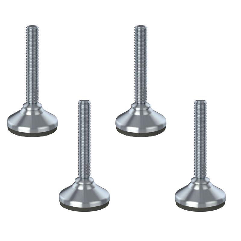 Pied de nivellement en acier inoxydable 16x100x65mm base et patin anti-vibration 900kg-Set of 4_0