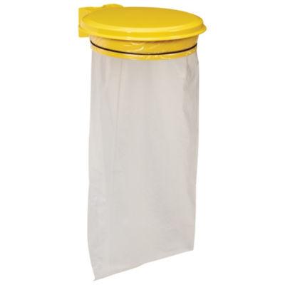 Support sac poubelle mural Rossignol jaune colza avec couvercle 110 L_0