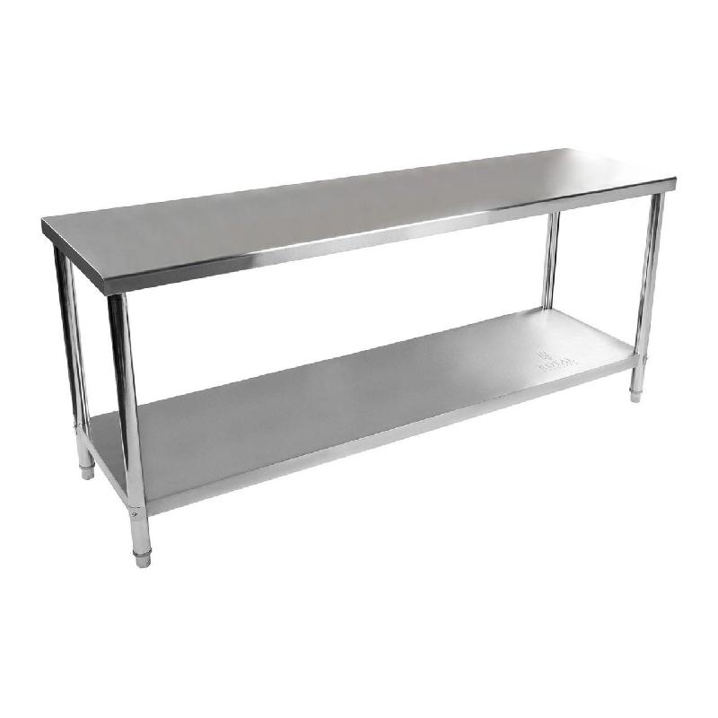 TABLE DE TRAVAIL CUISINE PROFESSIONNELLE ACIER INOXYDABLE 200 X 60 CM 14_0003689_0