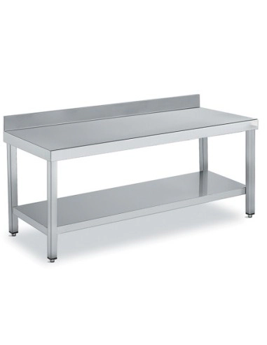 Tables Inox de Travail DISTFORM Premium avec Dosseret et Etagère - Profondeur 600 mm longueur 2800 mm - QM160280_0