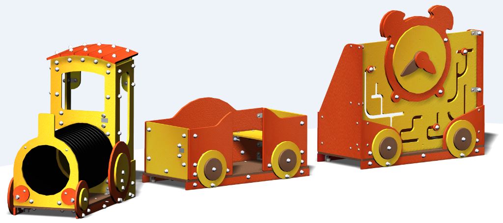 Transport locomotive gamme Microparc TR0307PE - Structures de jeux à thèmes - Créa Equipements - Pour enfants de 8 mois à 7 ans_0