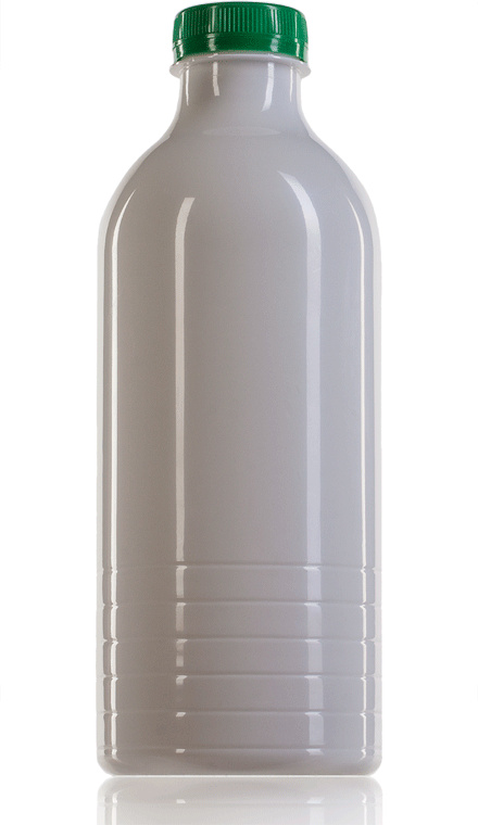 Bouteille en plastique Ana PET 1000 ml - blanche - bouche 38 mm - forme cylindrique_0