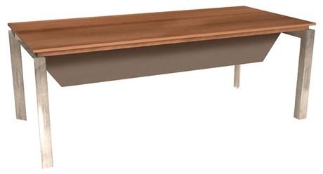BUREAU DE DIRECTION PIEDS MÉTAL SLIVER NOYER 190 CM