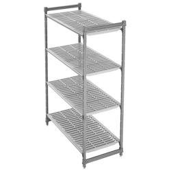 CAMBRO - CBU184872V4-580 - Etagère Basics avec 4 étagères ventilées, 46 cm de prof. X 122 cm de longueur x 183 cm de hauteur - Graphite brossé -_0