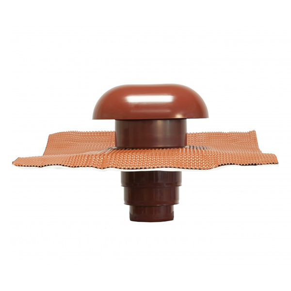 CHAPEAU DE VENTILATION 80 À 125 MM MEP EN PVC AVEC MOUSTIQUAIRE CVC125T COULEUR TUILE