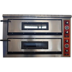 Four à pizza professionnel électrique 12 pizzas - 2 chambres 720x1080mm - 1005x1350x745mm - 18kW - Fabricant Electro Broche_0