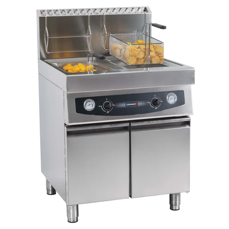 Friteuse gaz avec soubassement 2 x 17 litres CASSELIN CFG172S_0