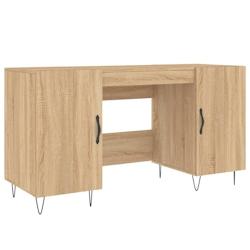 Helloshop26 - Bureau table poste de travail meuble d'ordinateur informatique étude chêne sonoma 140 x 50 x 75 cm bois d'ingénierie 02_0023651 - 300_0