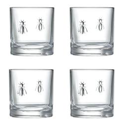 La Rochère de 4 verres à whisky Abeille 32 cl -  Boite Transparent Rond Verre La Rochere 8.5x8.5 cm - transparent verre 3232870340871_0