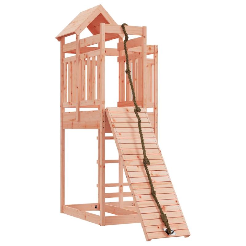 MAISONNETTE DE JEU AVEC MUR D\'ESCALADE 107 X 196 X 238 CM BOIS MASSIF DOUGLAS 02_0004761_0