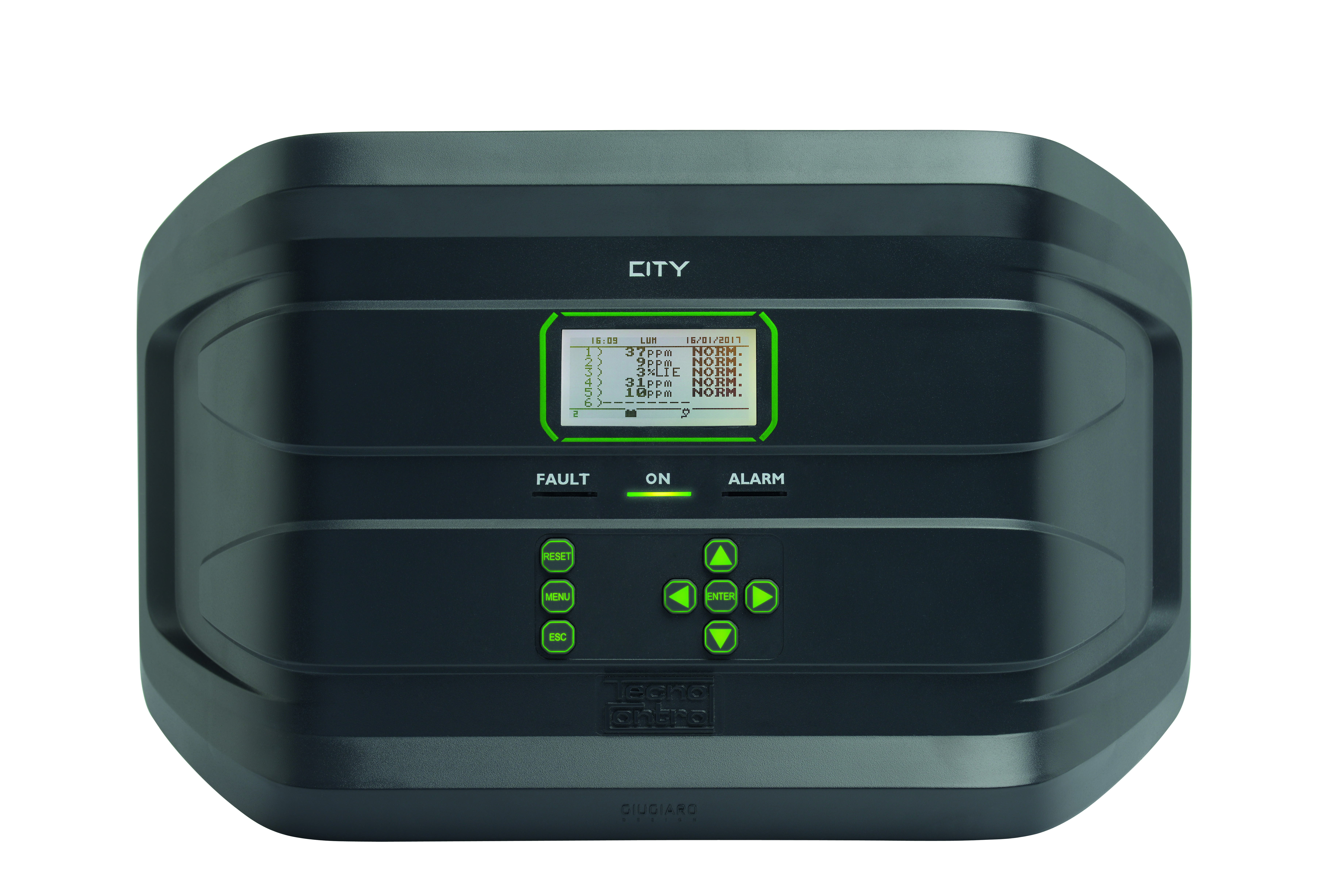 Centrale de détection de gaz CE408P - Digitale avec écran rétro-éclairé et extensible à 8 entrées/relais_0