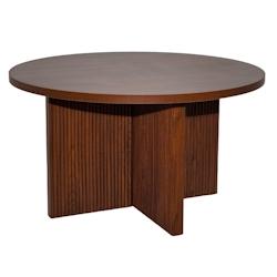 Oviala Business Table basse ronde 80 cm scandinave effet bois foncé - marron Bois massif 113753_0