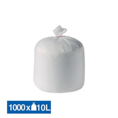 Sacs poubelle déchets légers 1er prix blancs 10 L, lot de 1000_0