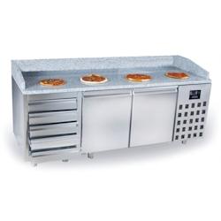 Meuble à Pizza professionnel - 2 Portes, 5 Tiroirs, 615 L - CombiSteel - Référence 7489.5235_0