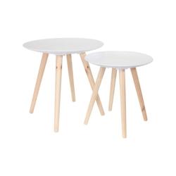 Tables gigognes rondes Relief (Lot de 2) Blanc The Home Deco Factory - blanc 3561864338083_0