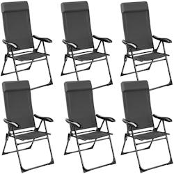 TecTake GmbH tectake Chaise de camping pliable MÜRITZ en aluminium avec appui-tête  gris anthracite - 406209 - gris acier 406209_0