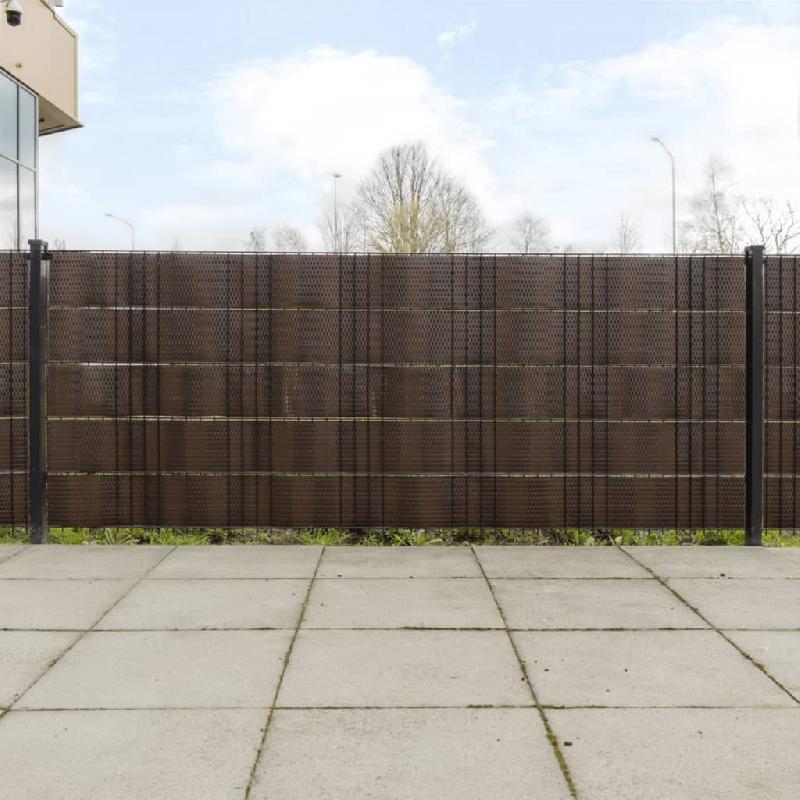 Vidaxl paravents de balcon 5 pcs marron et noir 255x19cm résine tressé 156314_0