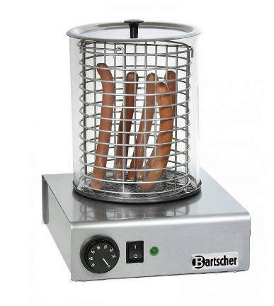 Appareil à hot-dogs en inox - 1000W - température réglable 30-90°C - dimensions 260x295x360 mm_0