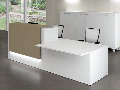 Banque d'accueil Z2 blanche avec accès handicapés - Officity - 246, Beige, Droite, Blanc_1