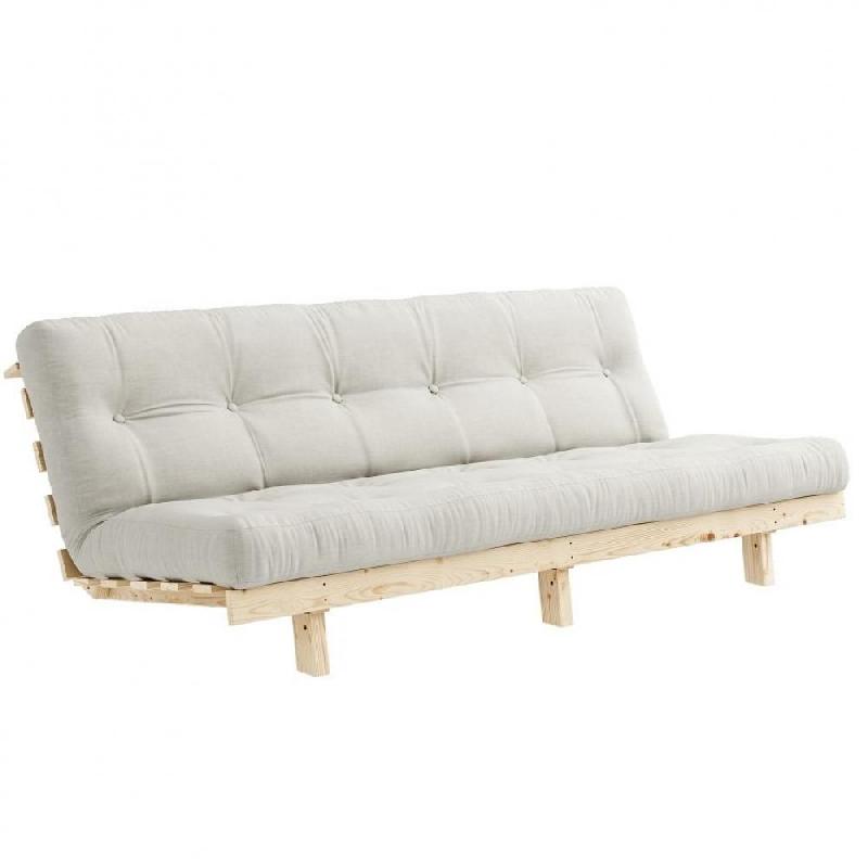 BANQUETTE CONVERTIBLE FUTON LEAN PIN COLORIS NATUREL COUCHAGE 130*190 CM._0