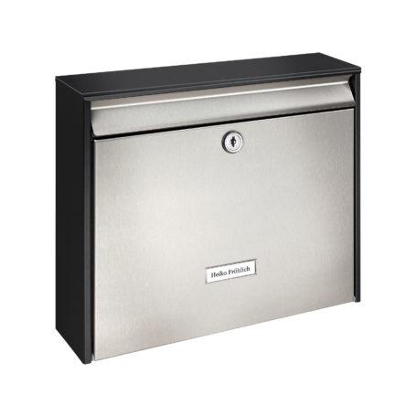 Boîte aux lettres individuelle en acier inoxydable Oxford 6877 B+S - noire mat avec fente DIN C4_0
