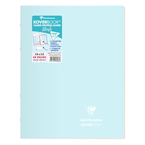 CAHIER PIQUÉ KOVERBOOK BLUSH 24X32CM 48 PAGES GRANDS CARREAUX COUVERTURE POLYPROPYLÈNE OPAQUE BICOLORE - ASSORTIS - LOT DE 10