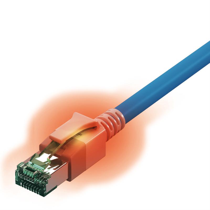 Cordon EasyLan DualBoot® LED Cat.6A (Classe EA) S/FTP, LSOH, bleu, 7 m_0