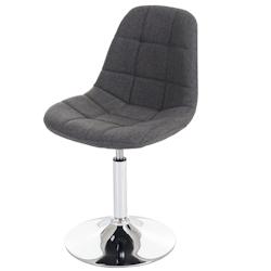 Décoshop26 - Chaise de salle à manger pivotante design rétro en tissu gris clair pieds chromé 04_0002194 - gris 3000257432699_0