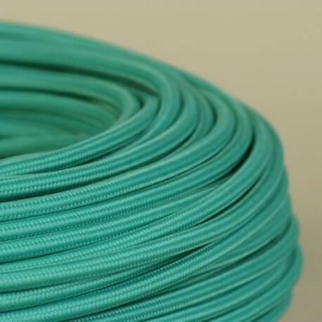 Fil électrique tissé - Émeraude vintage rétro en tissu - Câble x2 section 0.75mm - Vendu au mètre_0