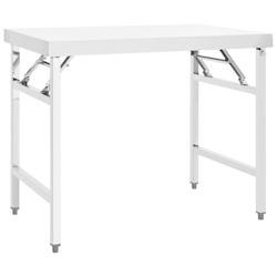 Helloshop26 - Table de travail professionnelle pliable de cuisine 100 x 60 x 80 cm acier inoxydable 02_0045425 - 3000220676235_0