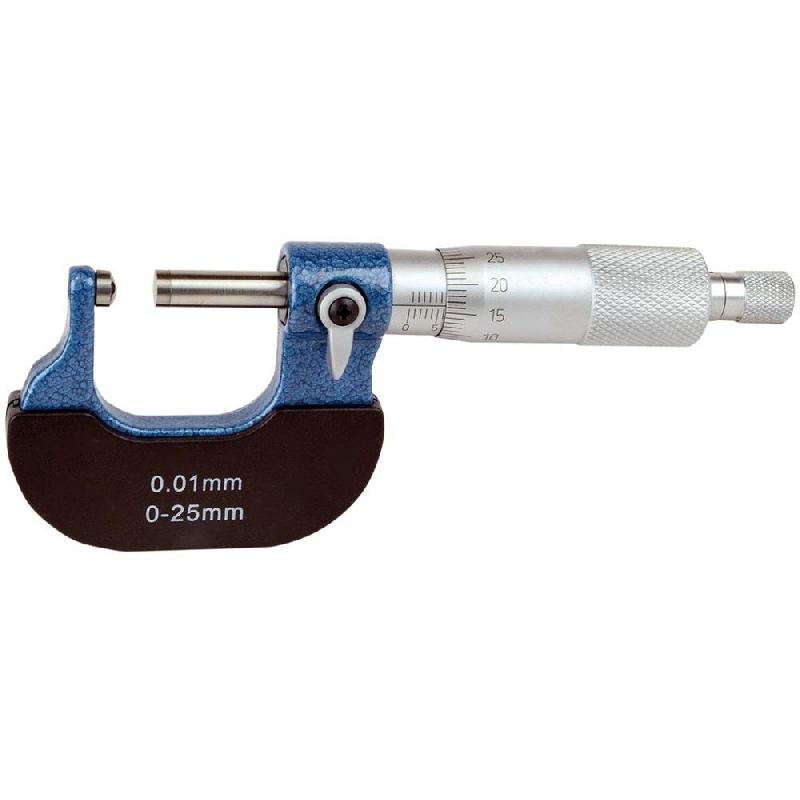Micromètre pour parois de tube 0-25 mm - doigt cylindrique et étrier profond - Référence 549025_0