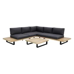 Now's Home - Salon Jardin Structure En Acacia Et Coussins En Polyester Douro - 3256390245225_0