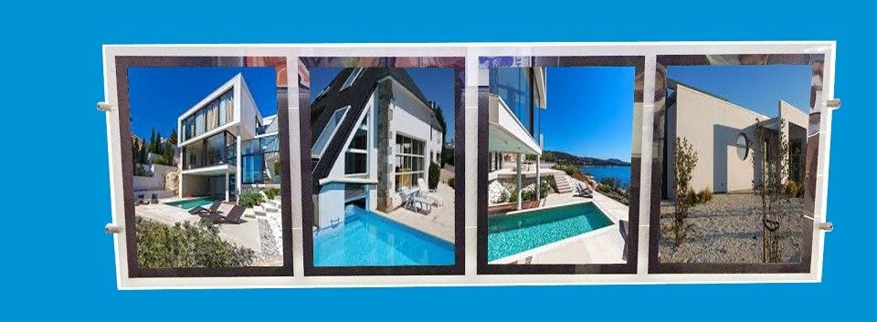 Porte-affiche LED Panoramique - Displaylight - 12V - Design personnalisé avec gravure et halo lumineux_0
