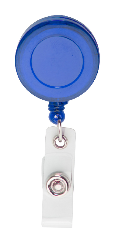 Porte-badges en plastique - bouton pression, cordelette télescopique et clip métal_0