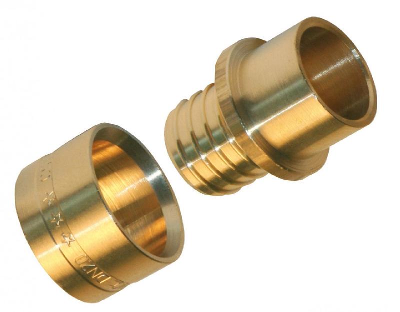 Raccord droit en laiton pour tube PER - à glissement - diamètre 16 mm - norme ACS_0