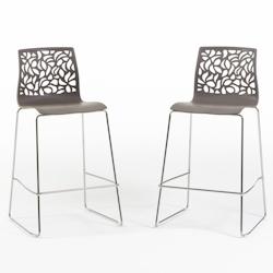 RATTATAN Ensemble de 2 tabourets de bar en polypropylène, pieds en métal, pour bar, restaurant et cuisine, au design moderne et élégant - Anna XL_0