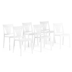 RATTATAN Set 6 Chaises en polypropylène avec fibre de verre empilables pour extérieur et jardin, bar et restaurant, cuisine design moderne - GINA -_0