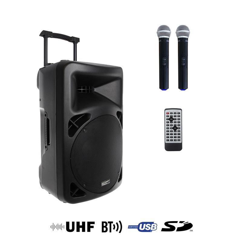 Sonorisation Portable BE 9700 Media V2 - 200W + 120W, Bluetooth, 2 micros UHF, autonomie longue durée_0