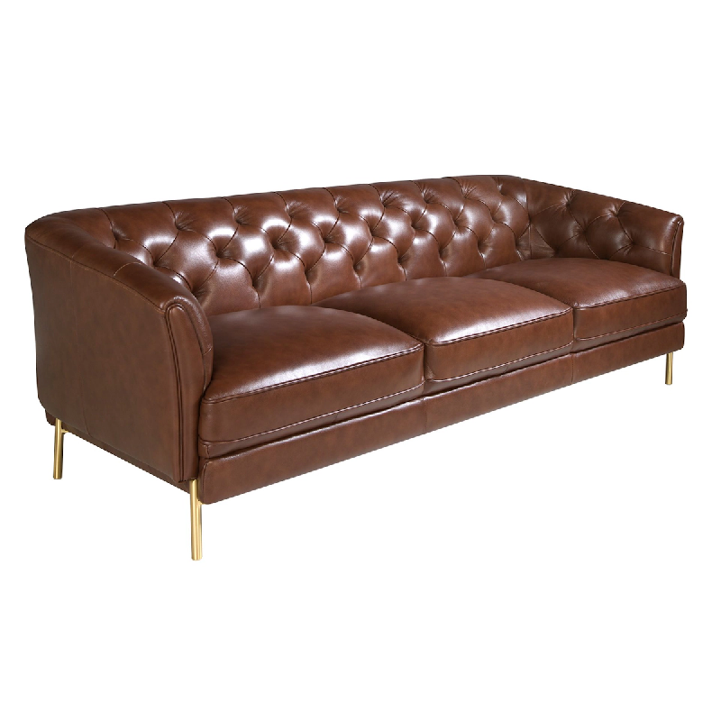 AC ANGEL CERDA Angel Cerdá Canapé 3 places Chester en cuir brun cognac 6140C 233 x 94 x 75 - marron fourrure 8435631021070_0