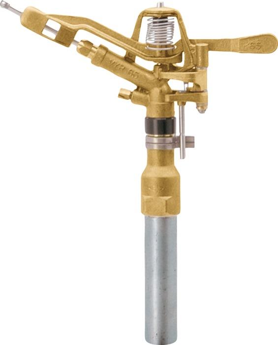 Arroseur circulaire et à secteurs V65S - D. 35 m - G1 po. FE - laiton avec pointes sur pied GEKA - trépied réglable en hauteur_0
