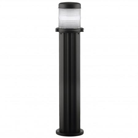 Borne lumineuse extérieure Omo IP55 E27 23W noir - DOPO - Aluminium et verre prismatique_0