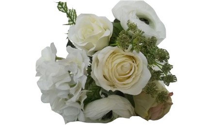 BOUQUET DE ROSES BLANCHES 21 CM