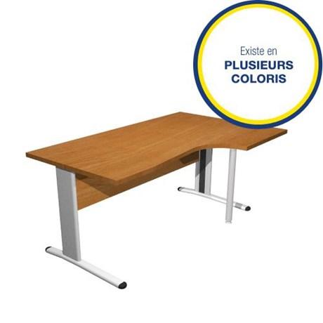 BUREAU OPÉRATIONNEL 90° DROITE PIEDS MÉTAL MAIA 160 CM (COLORIS AU CHOIX)