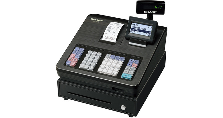 Caisse enregistreuse alphanumérique Sharp XE-A177BKSF - Écran LCD inclinable et imprimante thermique_0