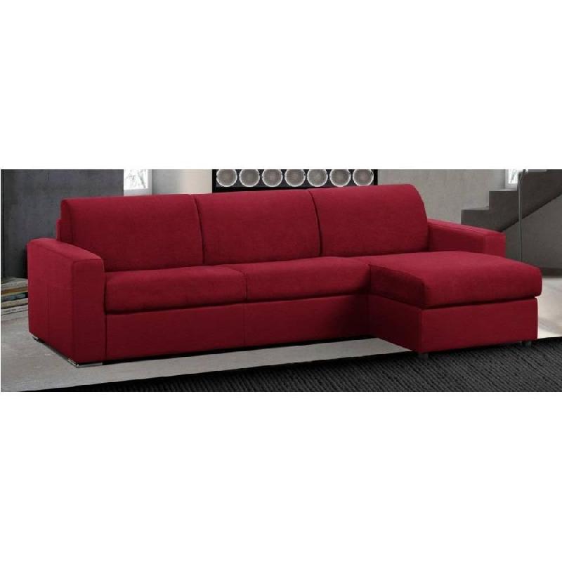 CANAPÉ D'ANGLE RÉVERSIBLE EXPRESS MASTER COUCHAGE 140CM MATELAS 18CM POLYURÉTHANE ROUGE_0