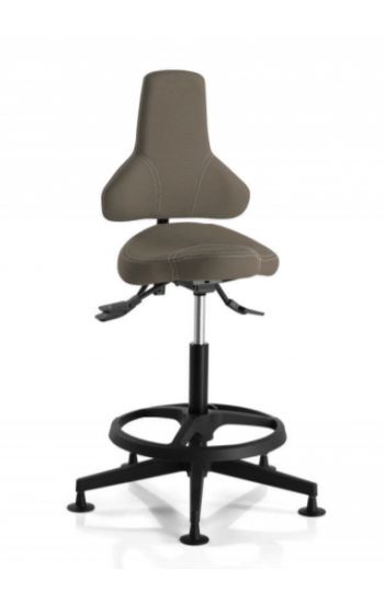 Chaise d'atelier simili cuir - Hobbit 249 avec repose-pieds, dossier réglable et mécanisme asynchrone_0