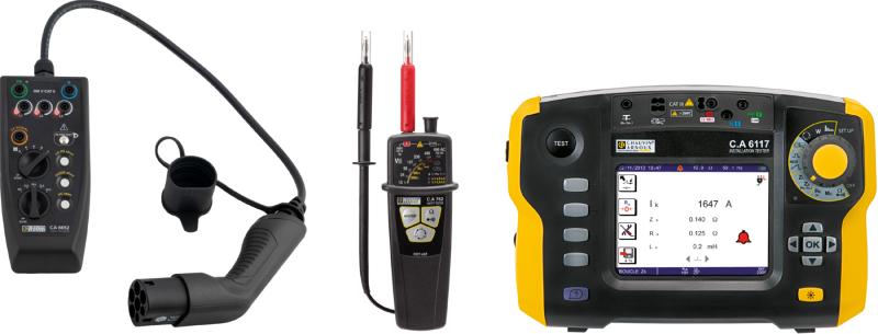 CHAUVIN ARNOUX - Pack IRVE avancé : CA6652 Adaptateur pour borne de recharge IRVE AC type 2 + Contrôleur d'installations multifonctions CA6117 + VAT CA762 IP2X_0