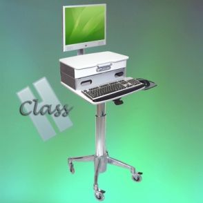Chariot informatique médical - Flat Panel / Laptop Drawer Cart H Class - ErgonoFlex - réglable en hauteur 23,58 kg_0
